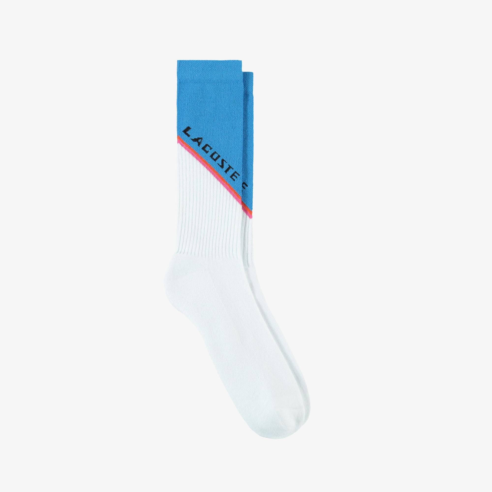 Lacoste Unisex Renk Bloklu Beyaz Çorap. 2