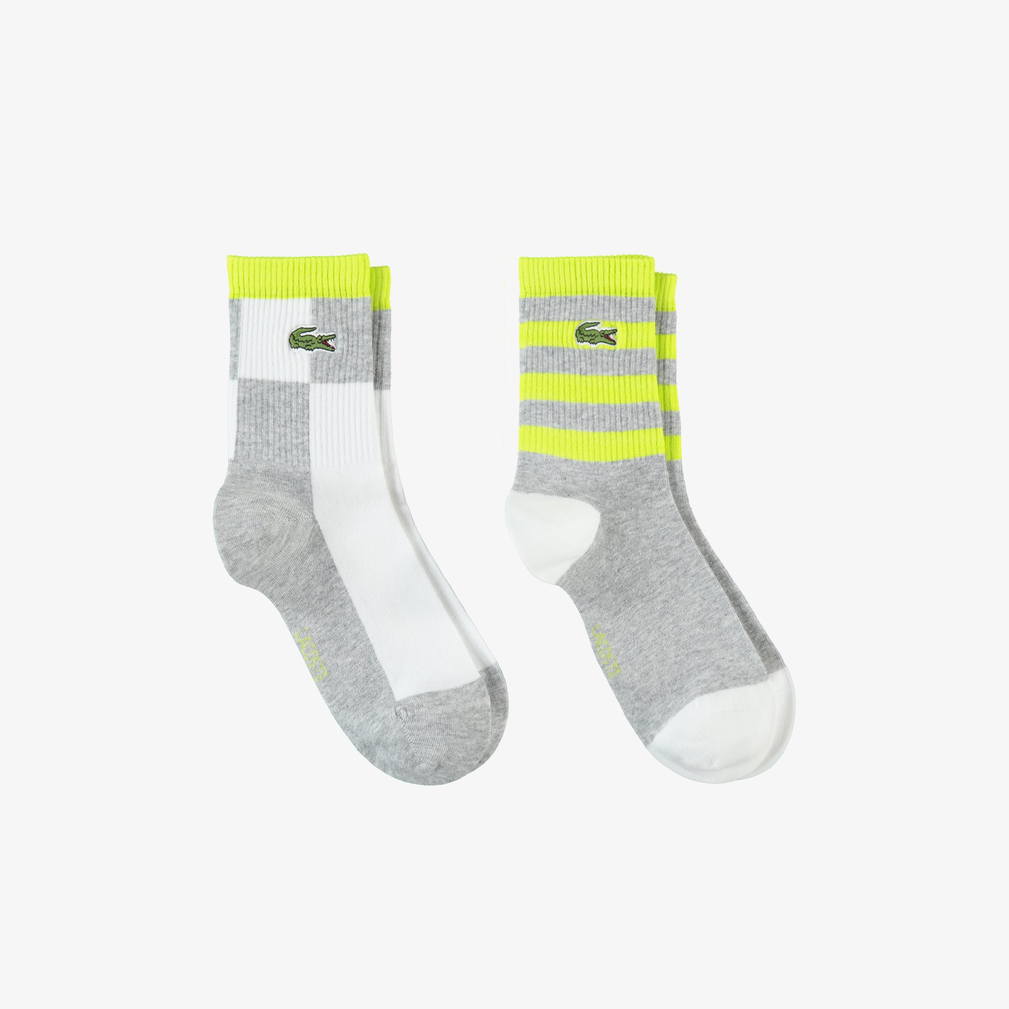 Lacoste Unisex Renk Bloklu Gri Çorap. 1