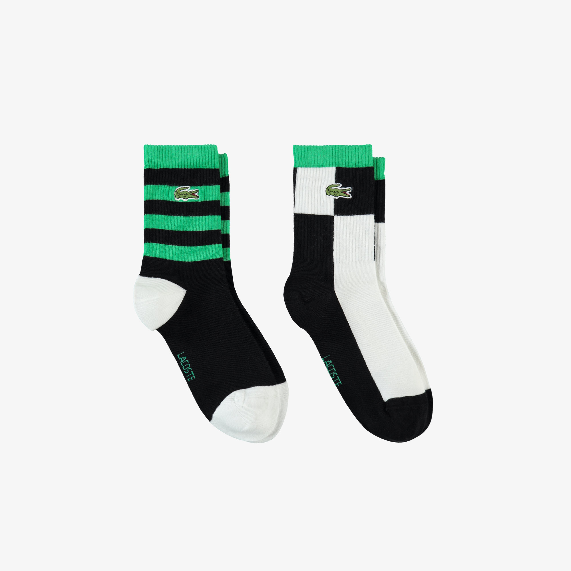 Lacoste Unisex Renk Bloklu Siyah Çorap. 1