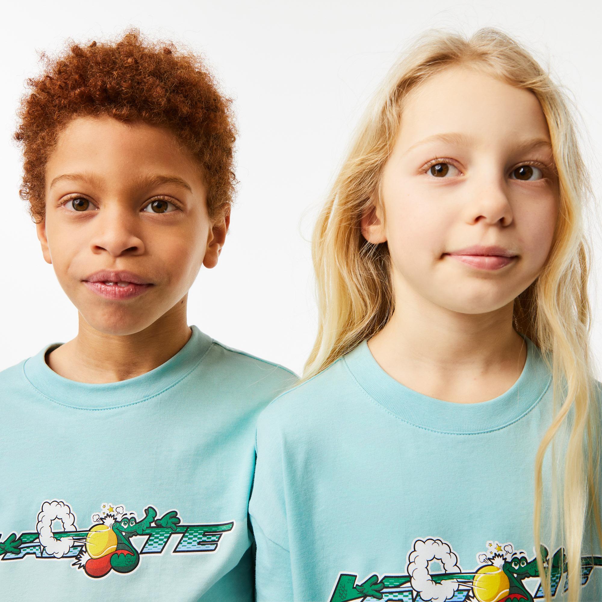 Lacoste Çocuk Baskılı Açık Yeşil T-Shirt. 3